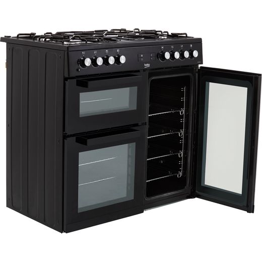 Beko 90cm Dual Fuel Range Cooker - Black