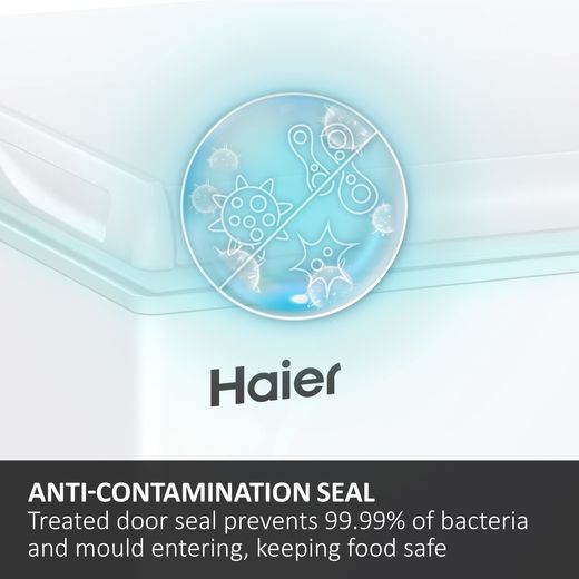 Haier Chest Freezer - White - Annotation - Anti contamination seal shot