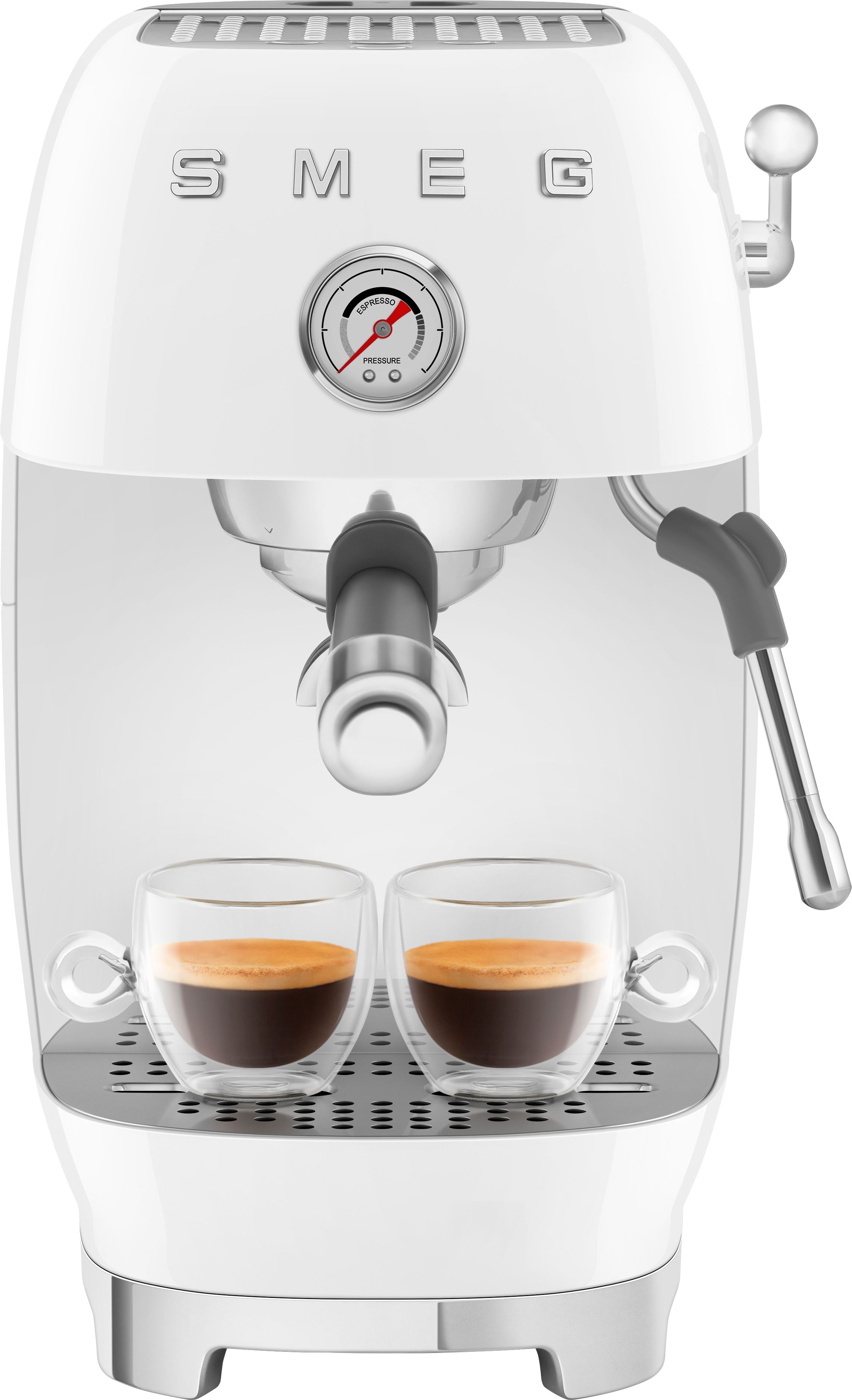 Smeg 50's Style Cold Brew Espresso Coffee Machine - White - ECF03WHUK, White