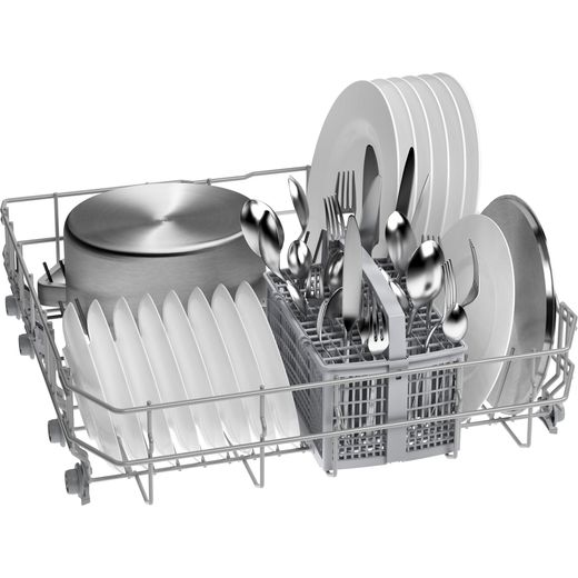 Bosch Series 4 Integrated Standard Dishwasher - Silver - Right basket perpsective shot