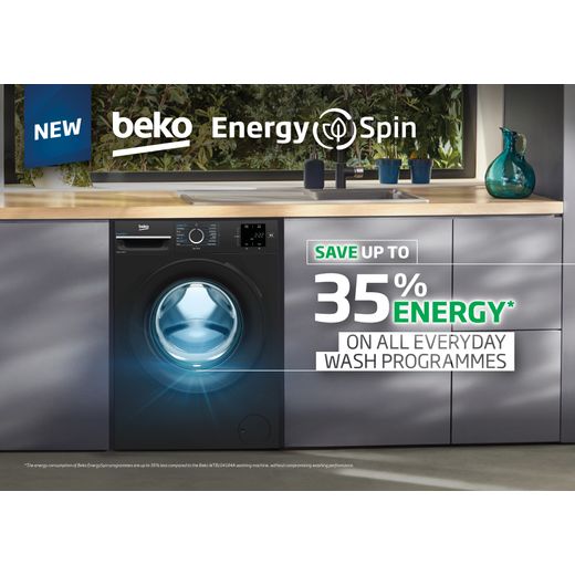 Beko EnergySpin™ BM3WT3841W 8kg Washing Machine with 1400 rpm - White - Annotation - EnergySpin
