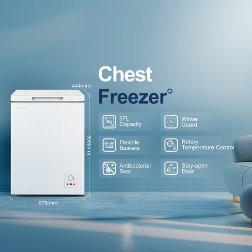 Fridgemaster Chest Freezer - White - Dimensions