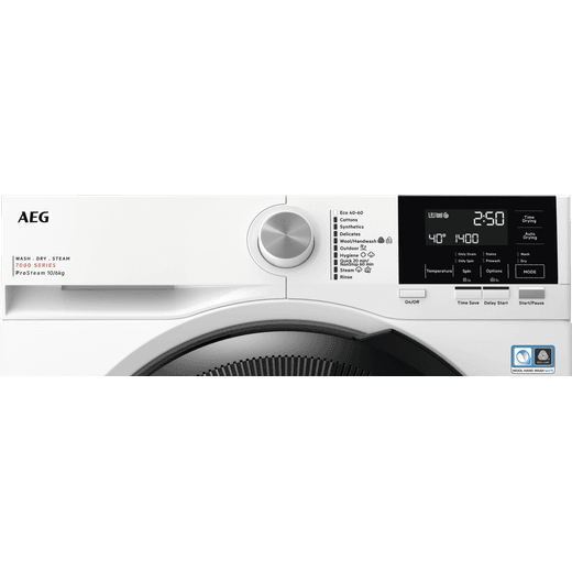 AEG 7000 Series LWR7116O4B 10Kg / 6Kg Washer Dryer with 1551 rpm - White - Control panel