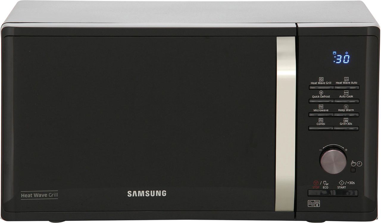 Samsung MG23K3575AK 28cm tall, 49cm wide, Freestanding Compact Microwave - Black, Black