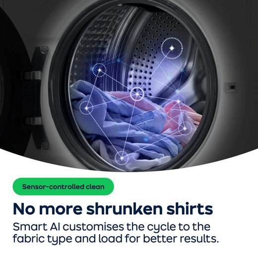 Haier X Series 5 HWD120BP14357UUK Wifi Connected 12Kg / 8Kg Washer Dryer with 1400 rpm - White - AO Annotation - Smart_AI