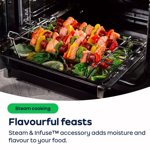 Stoves Richmond Deluxe 100Ei RTY 100cm Electric Range Cooker with Induction Hob - Black - AO Annotation -  Steam-&-Infuse™