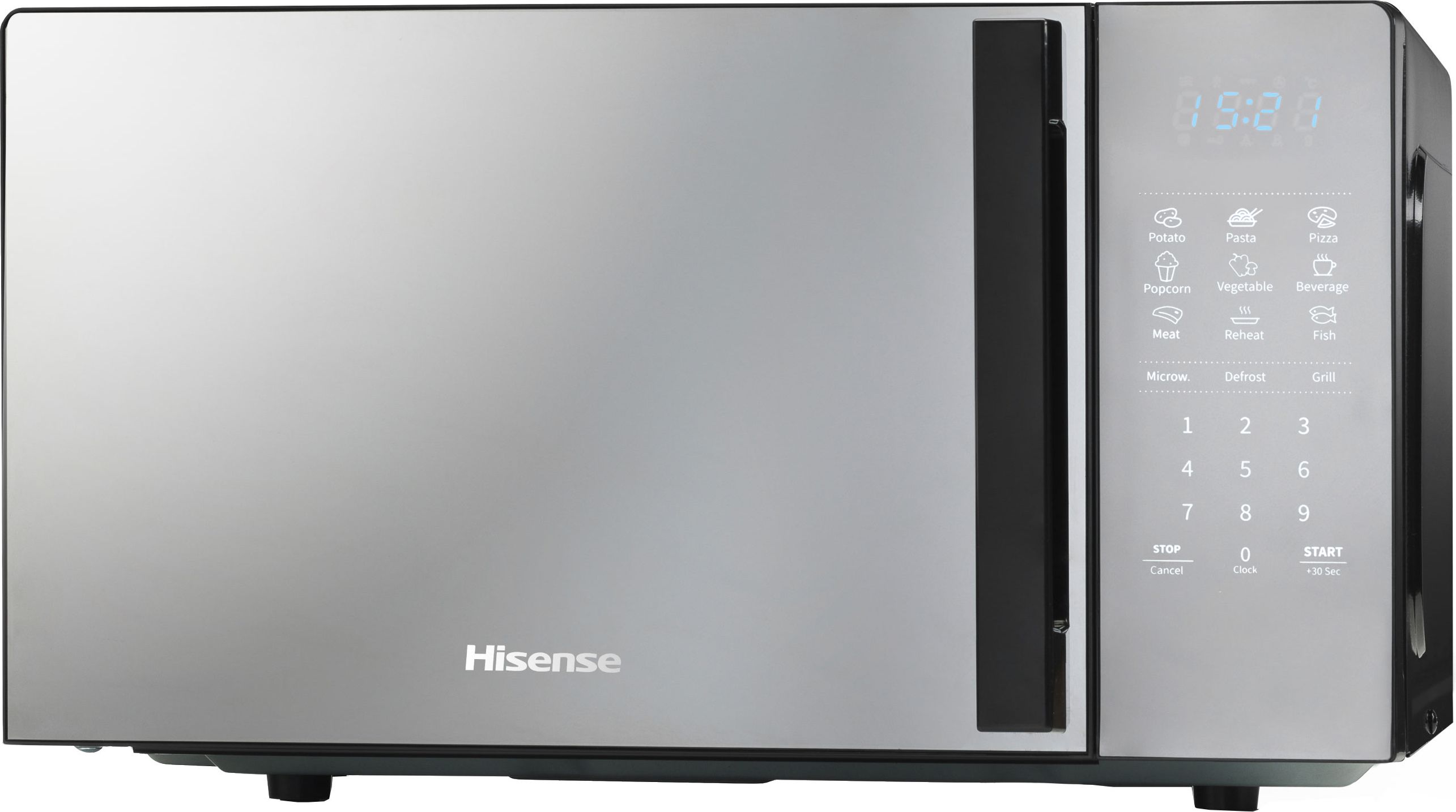 Hisense H20MOMBS4HGUK 26cm High, Freestanding Small Combination Microwave Oven - Mirror Black, Black