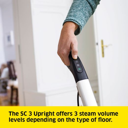 Kärcher 1.513-531.0 Steam Mop with up to Minutes Run Time - White - Annotation - 3 steam volume levels