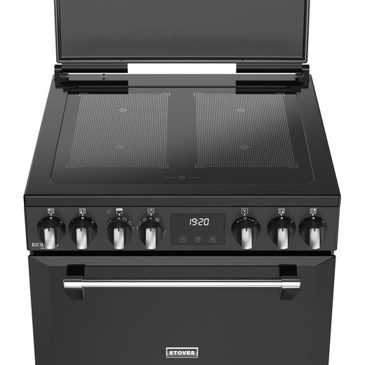 Stoves Richmond Deluxe 60Ei RTY 60cm Electric Cooker with Induction Hob - Black - High perspective shot