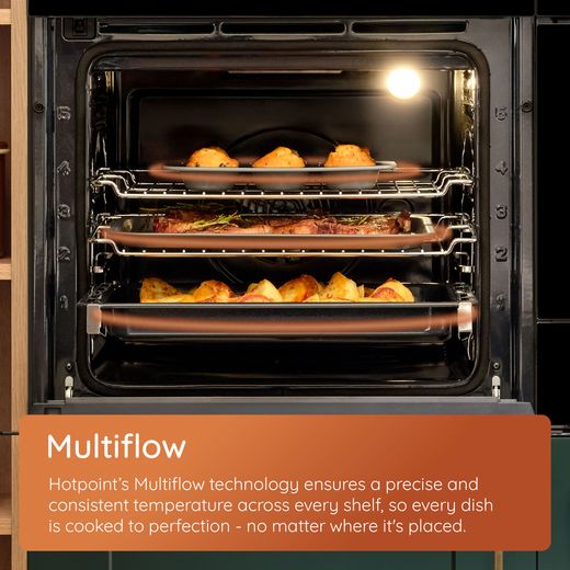 Hotpoint Class 2 HO 455H B UK Built In Electric Single Oven - Black - AO Annotation - Multiflow