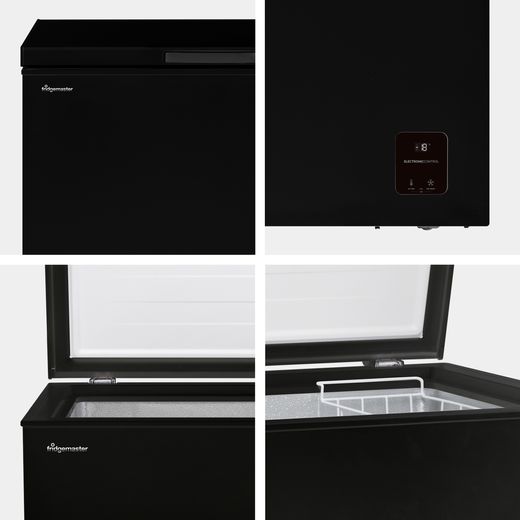 Fridgemaster Chest Freezer - Black - Close up detail shot