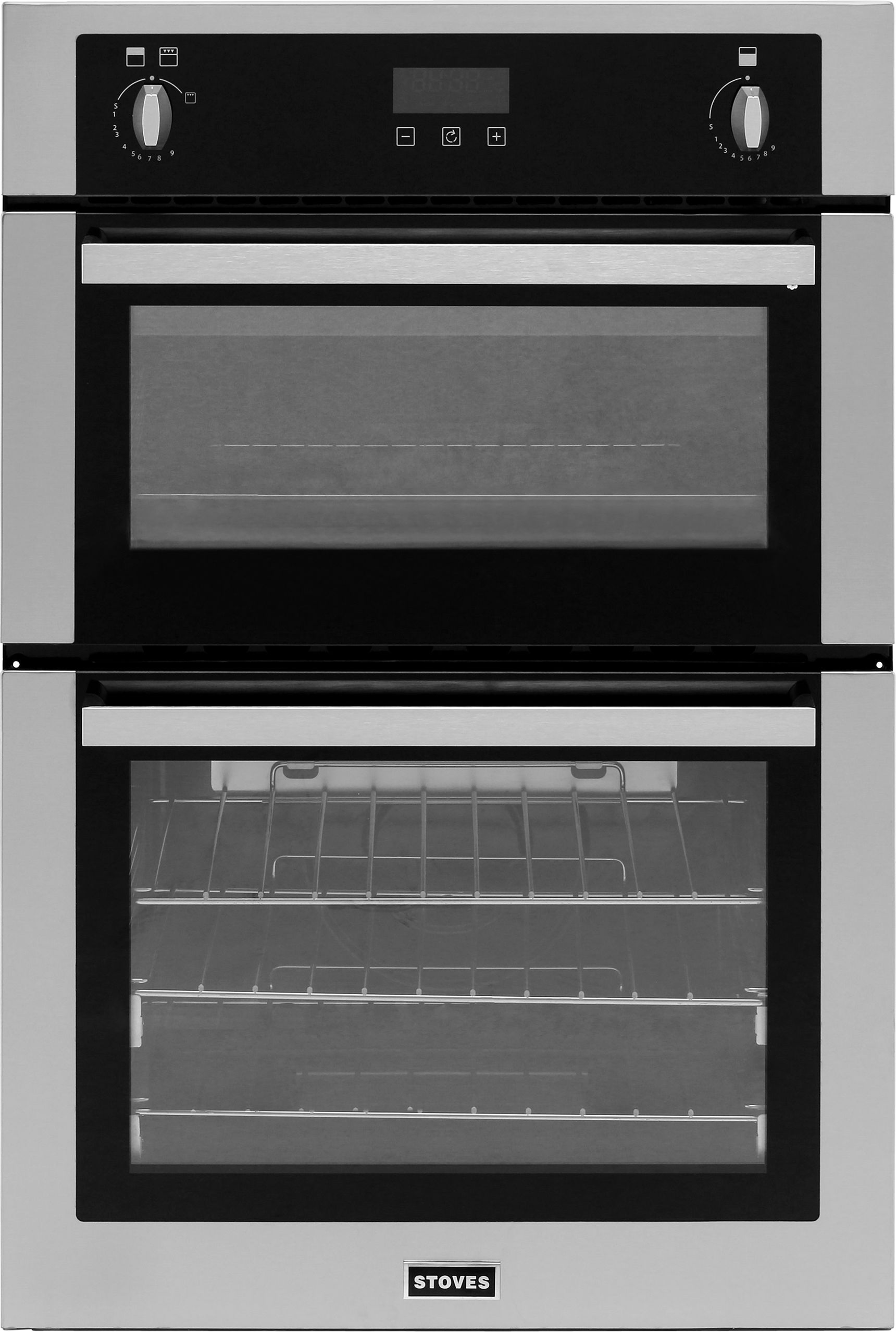 Stoves BI900G Built In Gas Double Oven with Full Width Electric Grill - Stainless Steel - A/A Rated, Stainless Steel