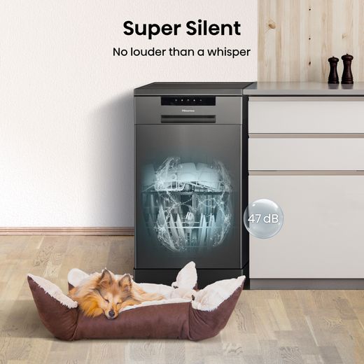 Hisense Slimline Dishwasher - Black - Annotation - Super silent