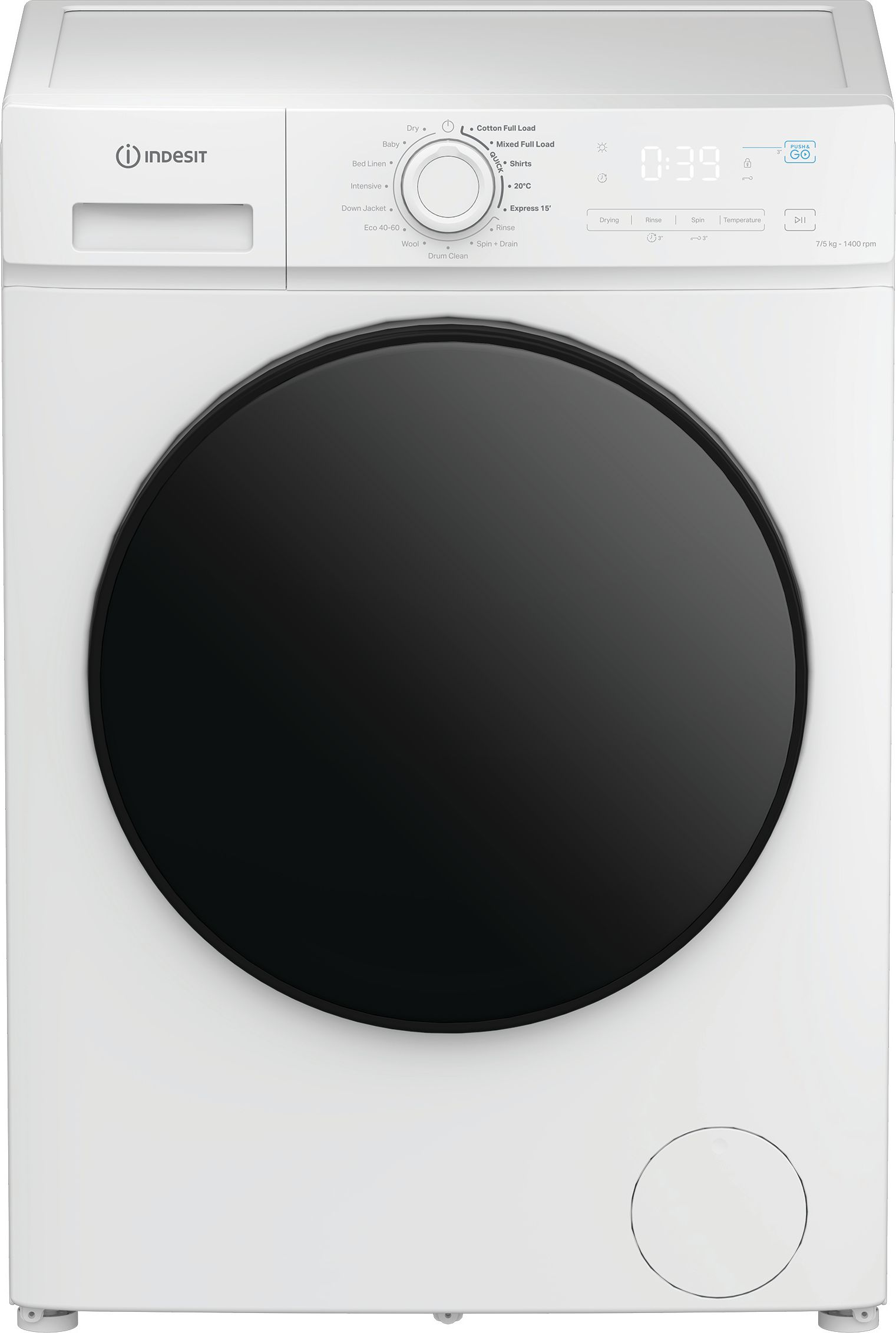 Indesit - Washer Dryer - 7kg Wash / 5kg Dry - 1400 RPM - White
