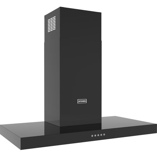 Stoves ST STERLING CHIM 110T BLK 100 cm Chimney Cooker Hood - Black - Right perspective