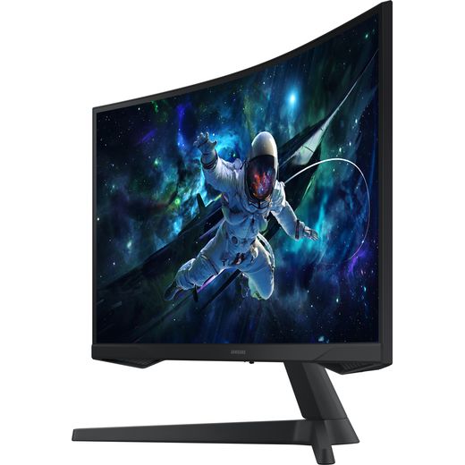 Samsung Odyssey G55C 27" Quad HD 165Hz Gaming Monitor - Black - left perpsective shot 