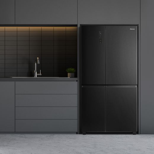 Hisense PureFlat American Fridge Freezer - Black Stainless Steel - Fridge freezer in kitchen