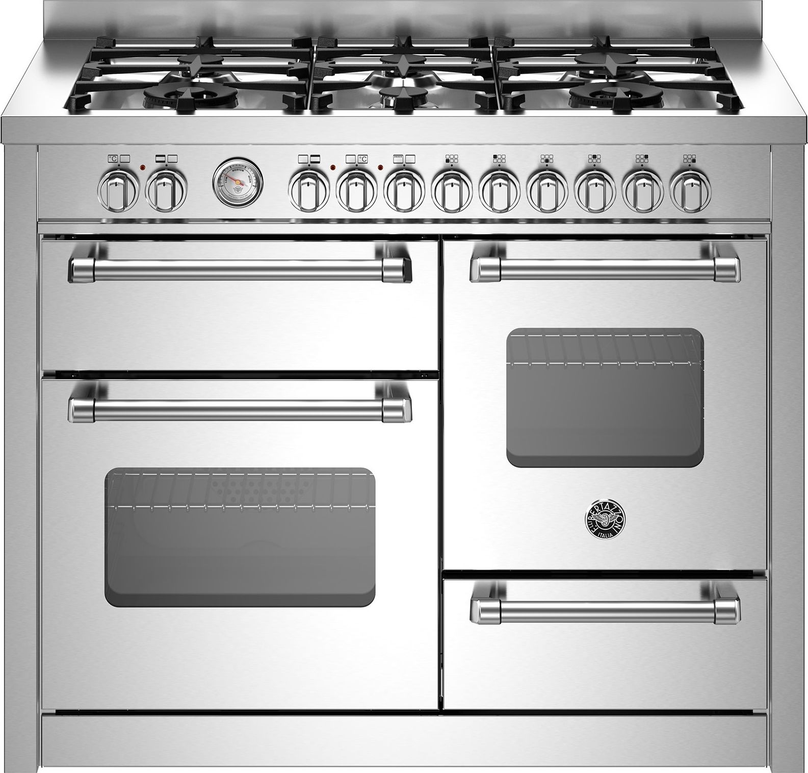 Bertazzoni Master Series MAS116L3EXC 110cm Dual Fuel Range Cooker - Stainless Steel - A/A Rated, Stainless Steel