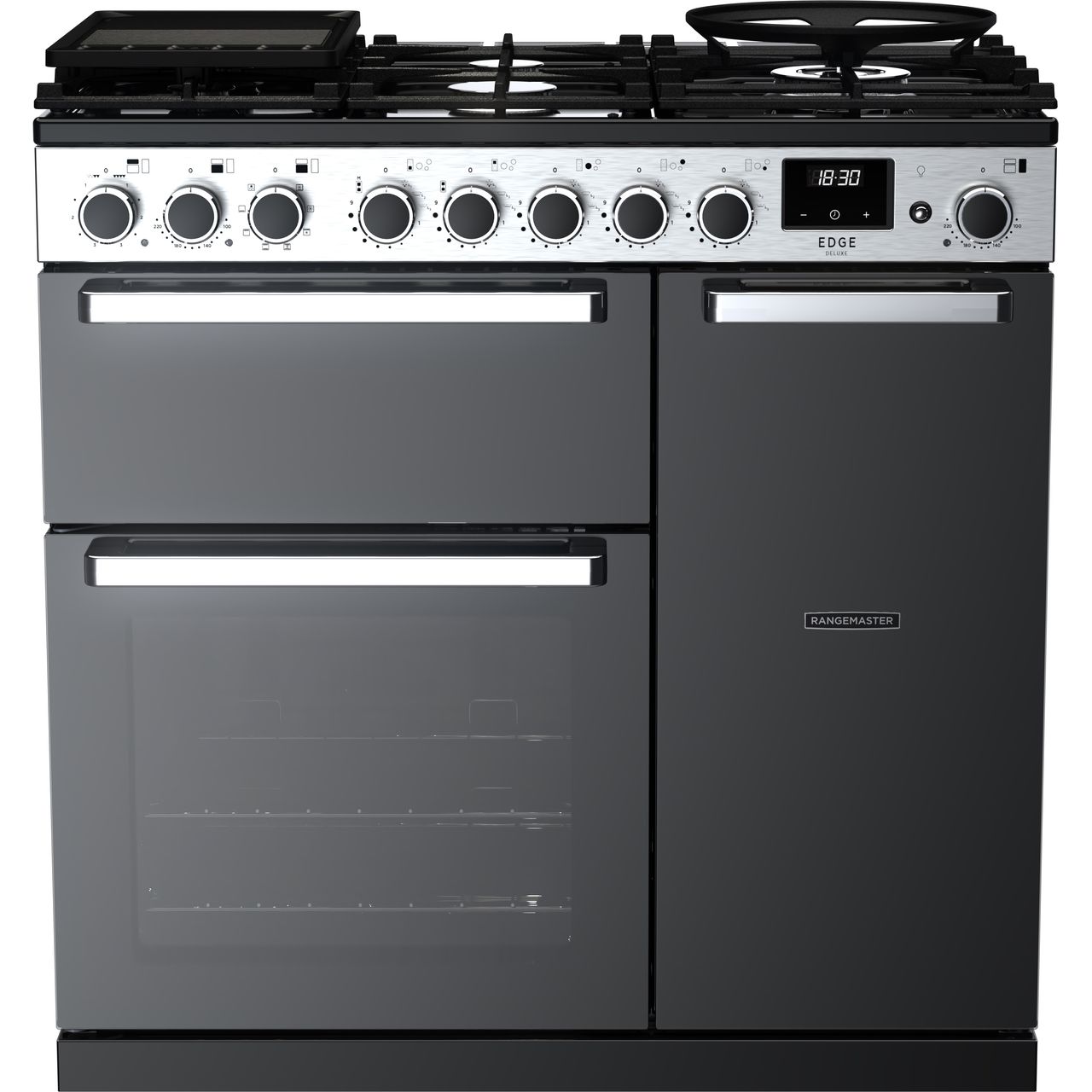 Rangemaster dual fuel range cooker | EDDL90DFGBLK/CM1_BK | ao.com