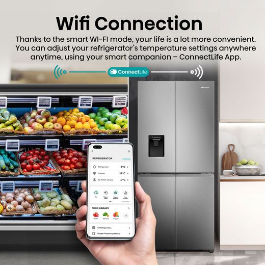 Hisense American Fridge Freezer - Stainless Steel  - Annotation - Wifi connection shot