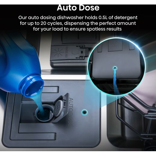 Hisense Auto Dose Standard Dishwasher - Stainless Steel - Annotation - Auto Dose