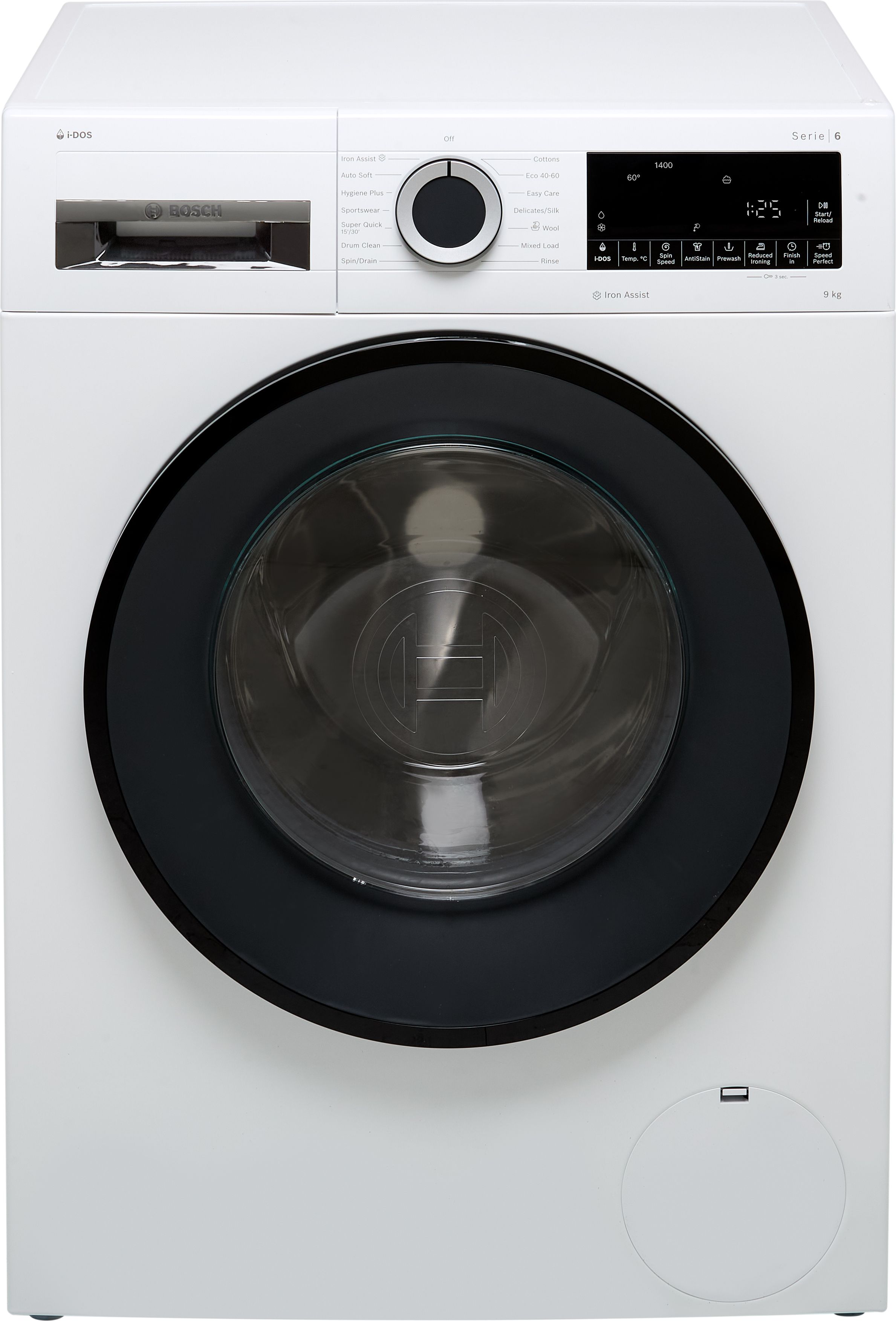 Bosch Series 6 i-Dos WGG244F9GB 9kg Washing Machine with 1400 rpm - White - A Rated, White