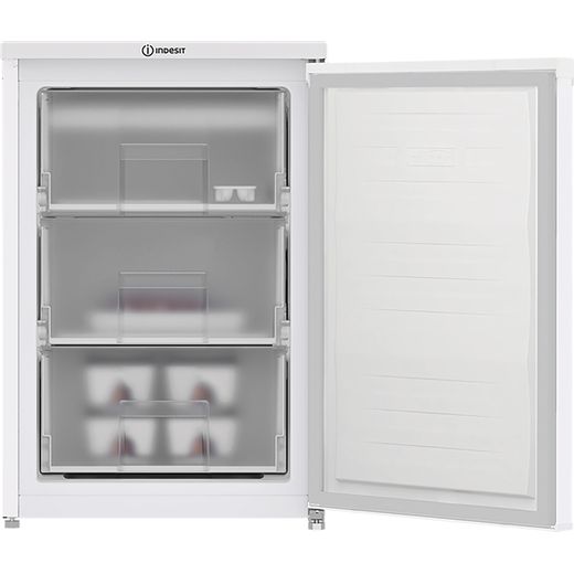 Indesit Under Counter Freezer - White - Front with door open shot