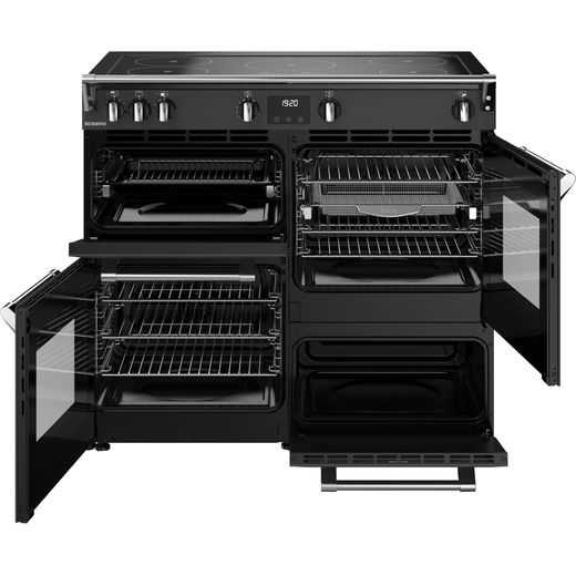 Stoves Richmond 100Ei TCH 100cm Electric Range Cooker with Induction Hob - Anthracite - Front with door open shot
