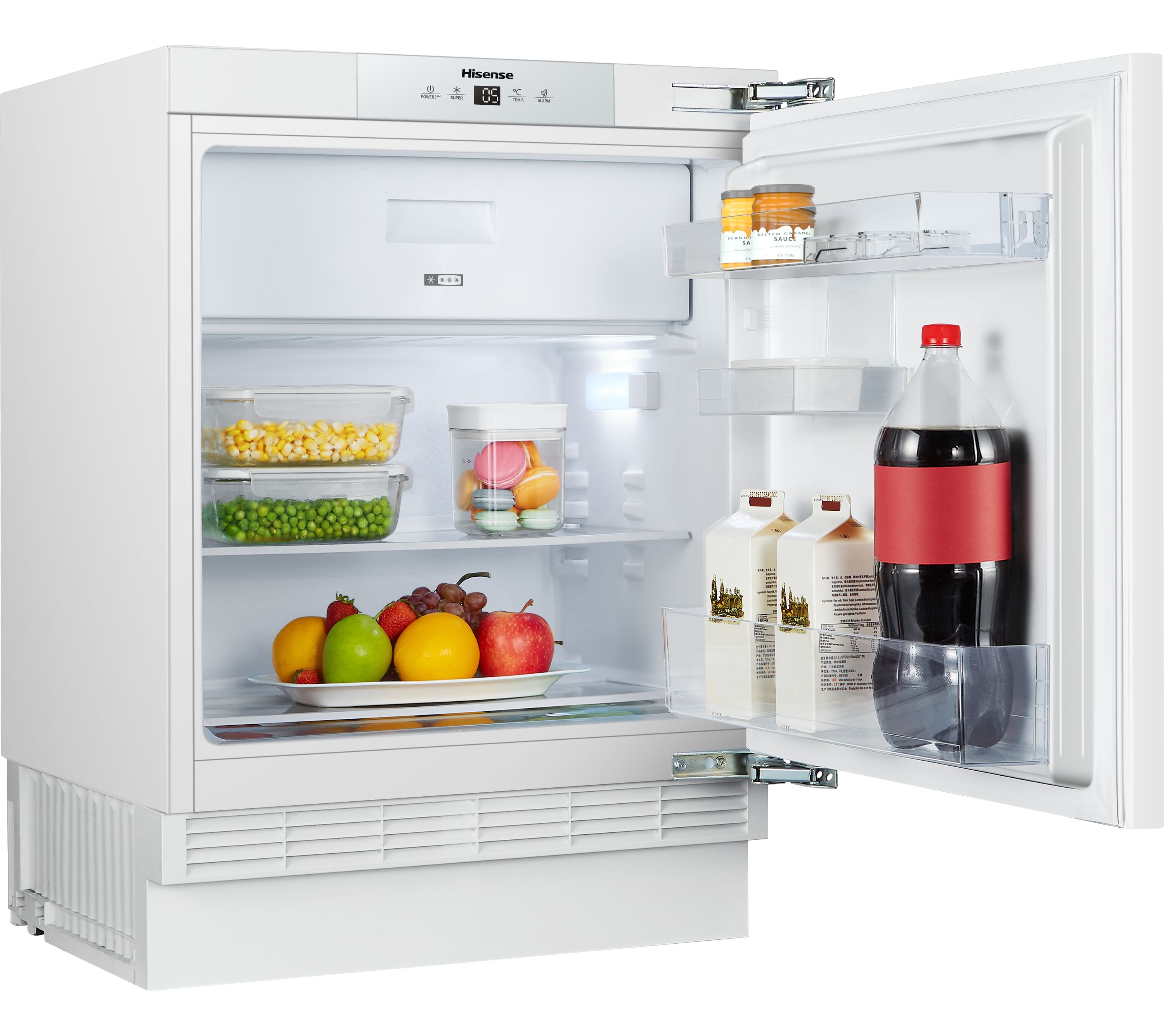 Image of Hisense RUR156D4AWE Integrated Under Counter 82cm Fridge - Fixed Door Hinge Kit - White - E Rated, White