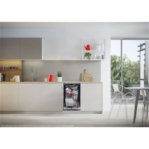 Hoover Integrated Slimline Dishwasher - Silver Control Panel - Dishwasher in kitchen shot
