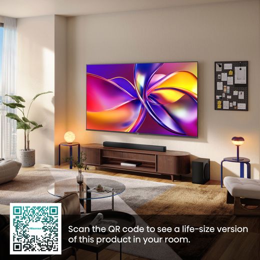 Hisense E7Q 43" 4K Ultra HD QLED Smart TV - Annotation - Scan QR code shot