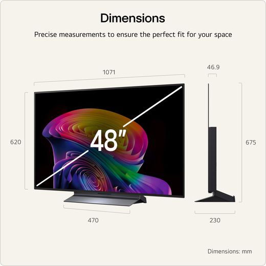 LG evo AI C6 48" 4K Ultra HD OLED Smart TV - Annotation - dimension shot