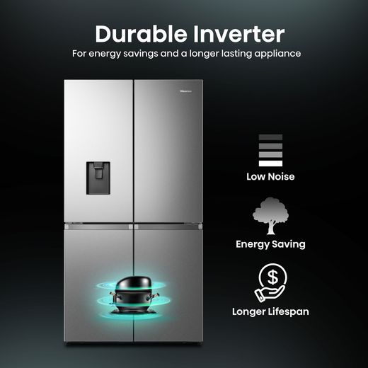 Hisense American Fridge Freezer - Stainless Steel - Annotation -  Durable inverter