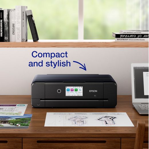 Epson Wireless Inkjet Printer - Black - annotation - compact and stylish