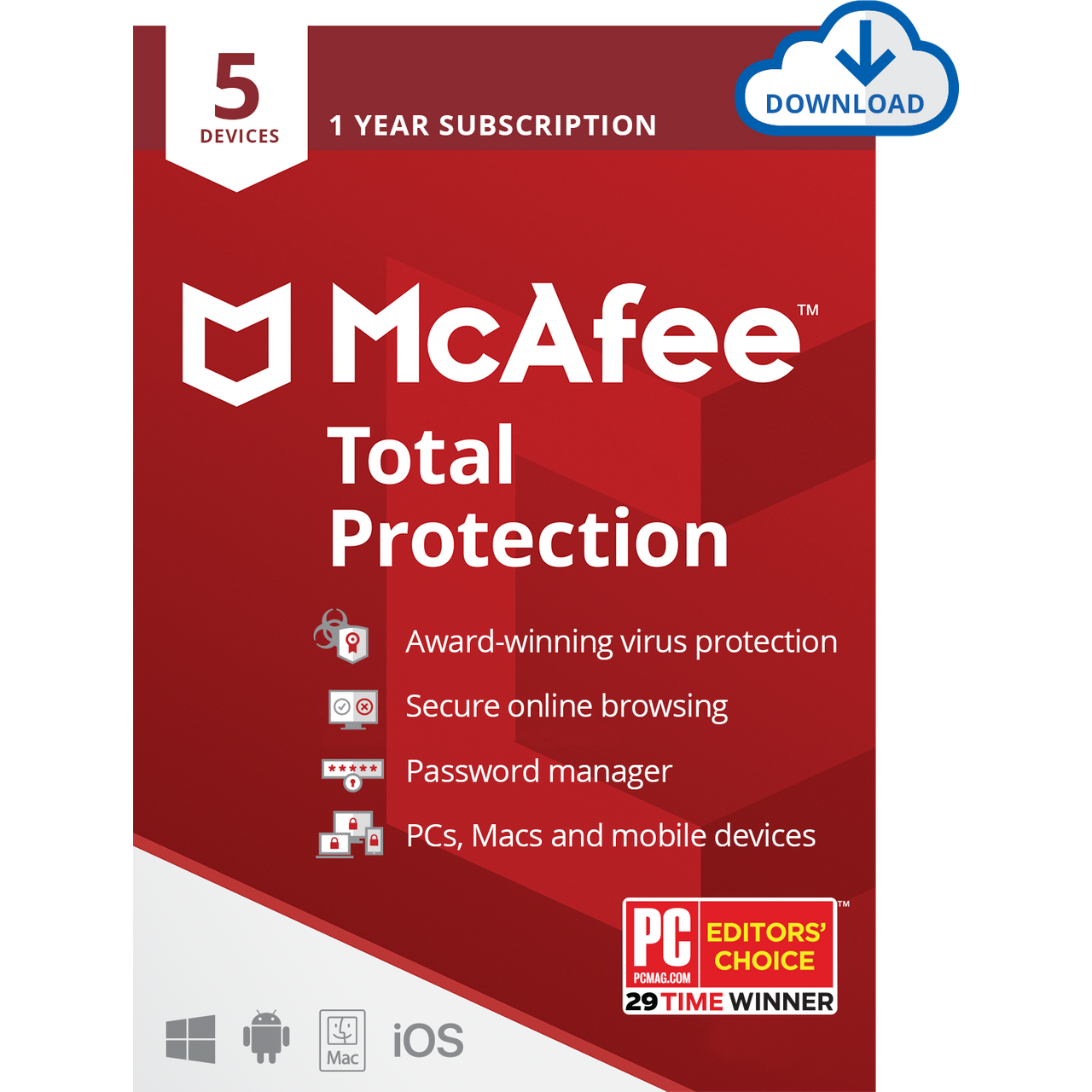 McAfee Total Protection Digital Download for 5 Devices Review