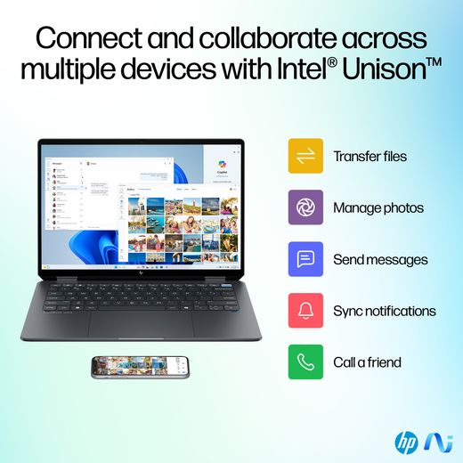 HP OmniBook Ultra Flip 14-fh0006na OLED 14" 2-in-1 Laptop - Intel® Core™ Ultra 7, 1TB SSD, 16 GB RAM - Grey - Annotation - Intel Unison