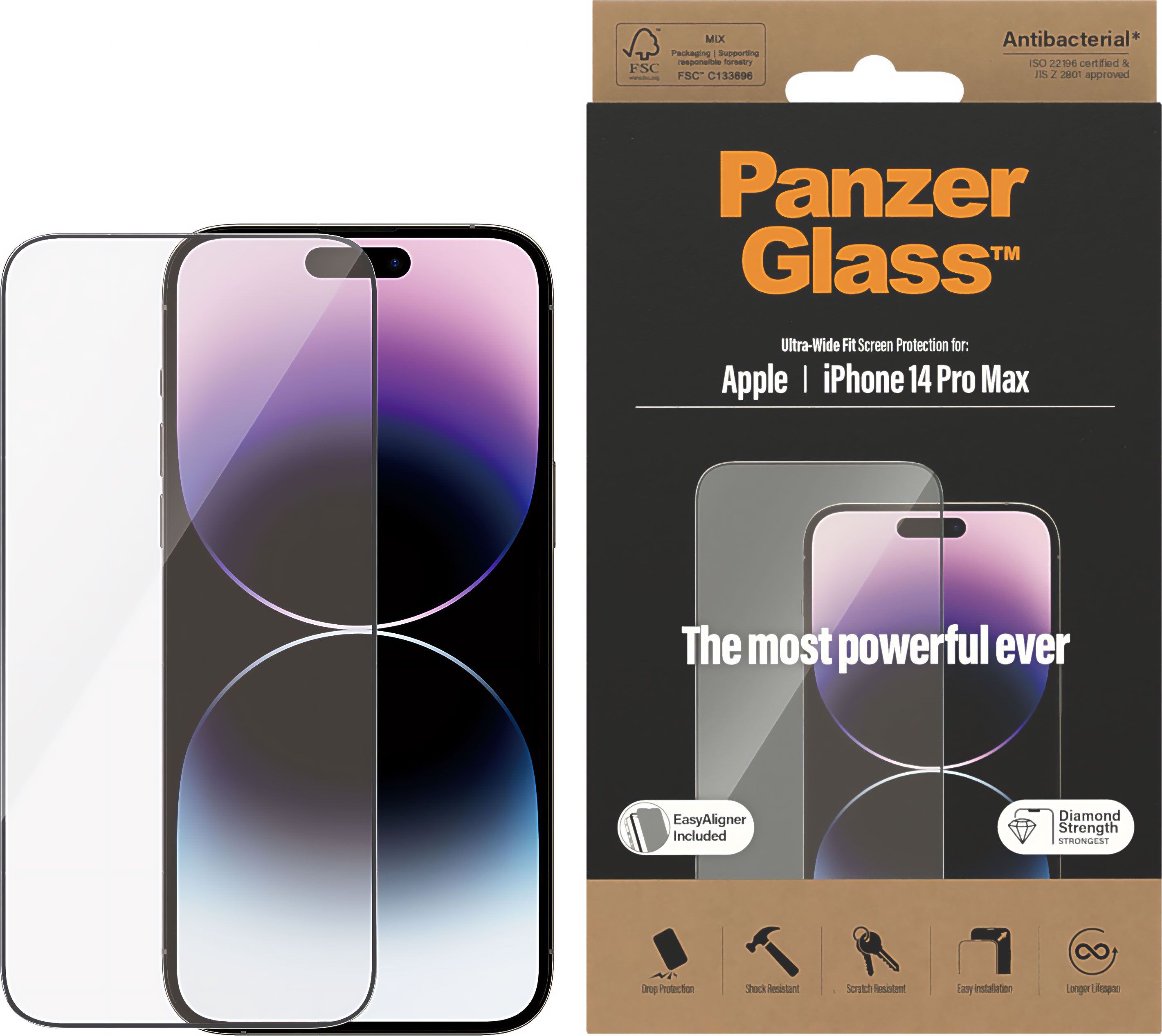 PanzerGlass - Screen Protector - iPhone 14 Pro Max - Tempered Glass - Transparent