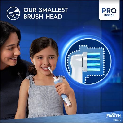 Oral-B Vitality PRO Kids Frozen Electric Toothbrush - Blue - Annotation - Smallest brush head