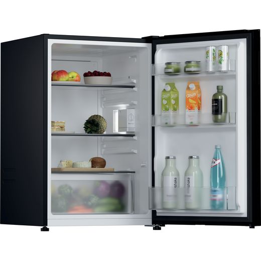 Hoover HONLQ2S58EBK 85cm High Small Fridge - Black  - Right perpsective with door open shot