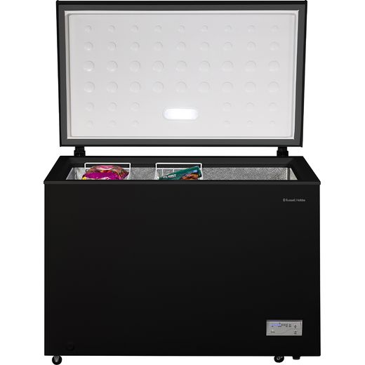 Russell Hobbs Chest Freezer - Black - Front with door open shot