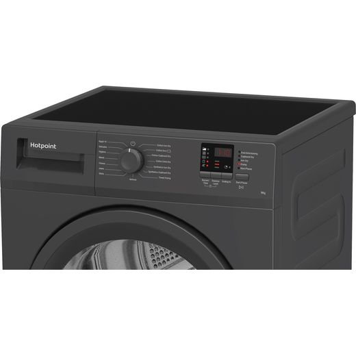 Hotpoint 9Kg Condenser Tumble Dryer - Graphite - Left close up perpsective shot