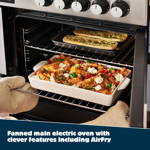 Belling Cookcentre 100DF 100cm Dual Fuel Range Cooker - Stainless Steel - Annotation - Fanned main electric oven with AirFry function