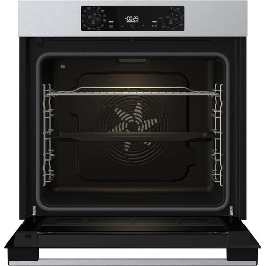 Hisense Hi2 BI626PXUPUK Built In Electric Single Oven with Pyrolytic Cleaning - Stainless Steel - Door open