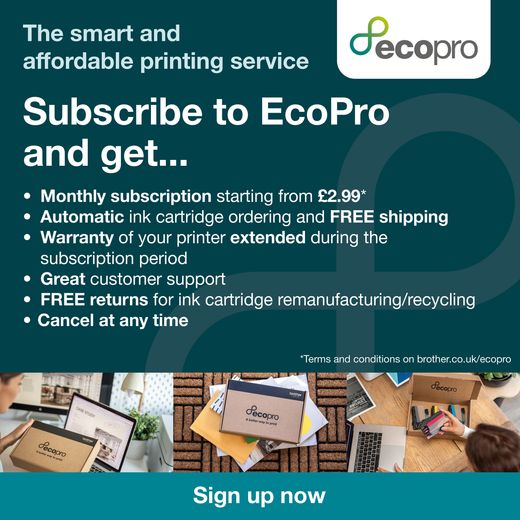 Brother EcoPro MFC-J5340DWE Wireless Inkjet Printer - White - Annotation - ecopro shot