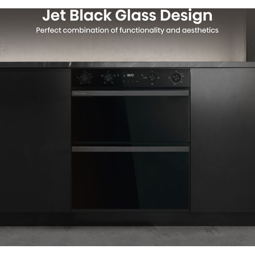 Hisense Hi6 Built In Electric Double Oven - Black - Annotation - Jet black design shot