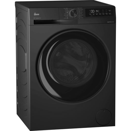Hoover Pro Wash Series 3 HBWR 4106B8J-80 Wifi Connected 10Kg / 6Kg Washer Dryer with 1400 rpm - Black Steel - right perspective shot 