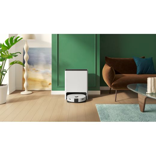Samsung Robotic Vacuum Cleaner - White - Robotic vacuum in living room shot
