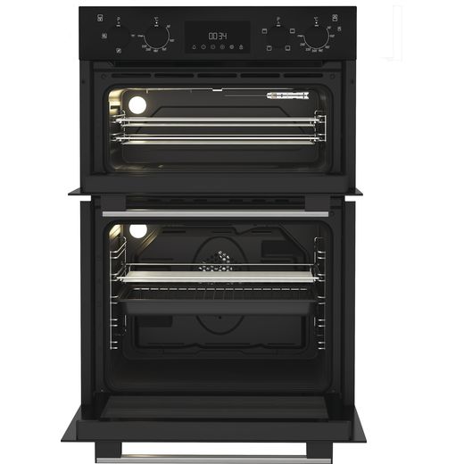 Hotpoint DIH 10D B Electric Double Oven Black - Front with door open shot 
