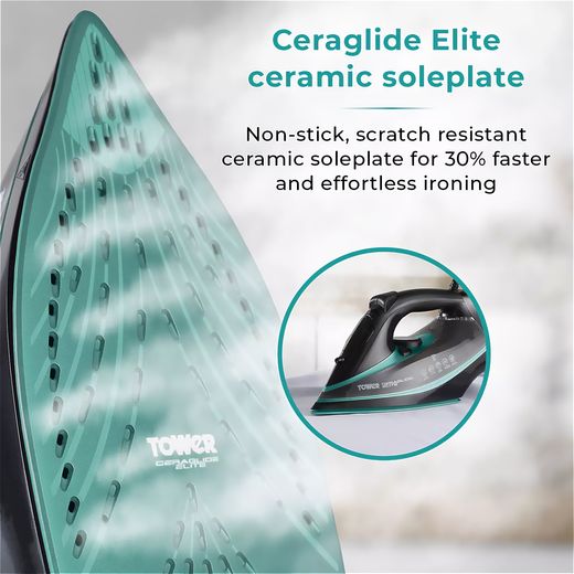 Tower T22013TL 3100 Watt Iron -Teal - Annotation - Ceraglide elite shot
