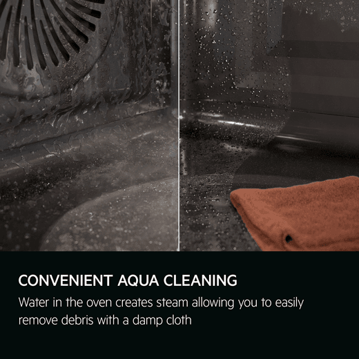 AEG SenseCook Aqua Built In Electric Single Oven - Stainless Steel - Annotation - Aqua cleaning